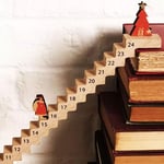 Wooden Stair Climbing Santa Claus Travel Count Down Christmas Advent Calendar UK