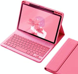 Étui Clavier Pour Ipad 10e Génération 2022 11,9"",Clavier Couleur Bluetooth Magnétique Amovible Avec Porte-Crayon (Rose Foncé)