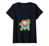 Womens Grandma's Charming Little House V-Neck T-Shirt