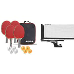 JOOLA Team School Set de Tennis de Table - 4 Raquettes/8 balles & Easy Ensemble Filet et poteaux pour Tennis de Table