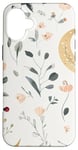 iPhone 16 Plus Whimsical Boho Watercolor Wildflowers Moon Insects Design Case