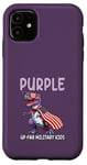 Coque pour iPhone 11 Purple Up For Military Child Dinosaure Militaire Kids