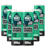 Original Source Mint & Tea Tree Shower Gel, 100 Percent Natural Fragrance, Vegan, Cruelty Free, Paraben Free, Bulk Buy, Pack of 6 x 500 ml