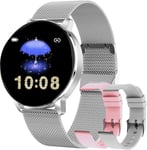 Montre Connect??E Femme, Smartwatch Compatible Samsung Huawei Xiaomi Android Ios Podometre Montre Sport Cardiofrequencemetre Etanche Ip67 Gps Partag?? Sport Notification De Message(Argent)