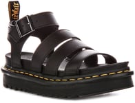 Dr Martens Blaire Hydro Leather Strap Leather Womens Sandals Black UK 3 - 8