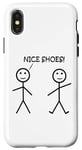 Coque pour iPhone X/XS Nice Shoes Sarcasme Funny Stickman Stick Figure Sarcastique Pun