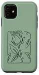 Coque pour iPhone 11 Roses noire abstraite dessin minimaliste Line Art