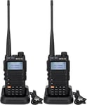 Ra685 Talkie Walkie Professionnel,Longue Portee Radio Bidirectionnelle Double Band 5W,1800Mah Portable Radio Talkie Walkie Emetteurs-Recepteurs Pour Activites,Chasse(Noir,2Pcs)