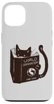 Coque pour iPhone 13 World Domination pour chatons : Earth Ruler, lecture amusante sur un chat