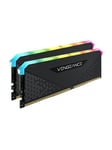 Corsair Vengeance RGB RS DDR4-3200 - 64GB - CL16 - Dual Channel (2 pcs) - AMD Optimized - Svart med RGB