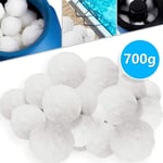 700g - Boules filtrantes de piscine,blanches, équipement de nettoyage écologique, filtre à eau, Purification en Fiber de coton