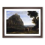 View Of Delphi With A Procession By Claude Lorrain Classic Painting Framed Wall Art Print, Ready to Hang Picture for Living Room Bedroom Home Office Décor, Walnut A2 (64 x 46 cm)