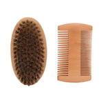 Beard Brush Comb Kit Wood Double Side Comb Brush Styling Shaping Trimming GFL