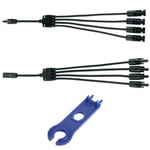 Connecteur Solaire M/FFFF et F/MMMM + Clé DC1500V Y Branche Adaptateur ParallèLe Câble Cordon Prise Kit D'Outils pour Panneaux Solaires