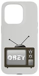 Coque pour iPhone 15 Pro Obey Écran de télévision média de masse Contrôle psychologique