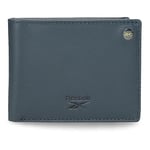 Reebok Switch Portefeuilles et Porte-Monnaie en Cuir de Vachette, Noir, Bleu et Cuir., Bleu, Talla única, Portefeuille