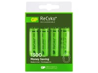 Gp Batteries Recyko, Oppladbart Batteri, Aa, Nikkelmetallhydrid (Nimh), 1,2 V, 4 Stykker, 1300 Mah