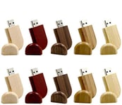 A Plus+ Gift Wooden USB 3.0 Flash Drive 128GB Memroy Stick USB 3.0 Disk Large Storage Thumb Drives (Pack of 10)