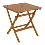 Table de jardin carrée pliante en bois massif L70 cm fuego