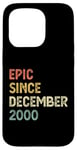 Coque pour iPhone 15 Pro 24 ans hommes femmes épiques depuis décembre 2000