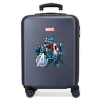 Joumma Marvel Avengers Legendary Valise de Cabine Bleue 38 x 55 x 20 cm Rigide ABS Fermeture à Combinaison latérale 35 l 2 kg 4 Roues Doubles Bagage Main, Bleu, Valise de Cabine