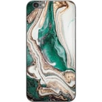 Apple iPhone 6s Plus Gennemsigtigt Telefoncover Grön / Guld marmor
