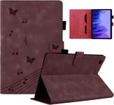 Coque Tablette Samsung Tab A7 Motif Papillon Housse Tablette Samsung Tab A7 Avec Fonction Support Étui Compatible Avec Samsung Galaxy Tab A7 10.4 Sm-T500/T505 Rouge