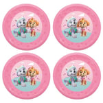 Procos - Assiettes Paw Patrol Skye and Everest en plastique, 4 pièces, réutilisables, vaisselle de fête pour anniversaire ou fête à thème, héros à 4 pattes