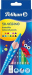 Pelikan Puuvärikynät, Silverino, kolmikulmaiset, SOFT ohut, 12 väriä