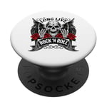 Long Live Rock And Roll Rock&Roll Vintage Guitares électriques PopSockets PopGrip Adhésif