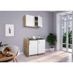 Cuisine Mini-cuisine Single Kitchenette Chêne Blanc Levin 100 cm Respekta