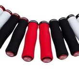 Sram MTB Locking Grips Contour Foam with Single Red Clamp and End Plugs 129 mm - Black