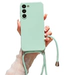 Alihtte Coque pour Samsung Galaxy S21 Plus 5G avec Cordon de Collier, Coque Mince Silicone TPU Bumper Etui Housse Cordon Réglable Téléphone Portable Lanyard Case pour Galaxy S21 Plus Cyan