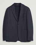 Canali Cotton Blend Jersey Blazer Navy