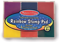 Melissa & Doug Tampon D'Encre Pour Timbres Arc-En-Ciel, Jouet créatif, Loisirs créatifs, 6 couleurs vives, Encre lavable, Matériaux de dessin et de peinture pour enfants et adultes