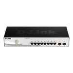 D-LINK D-Link DGS 1210-10 - Commutateur intelligent 8 x 10/100/1000 + 2 Gigabit SFP de bureau, Montable sur rack