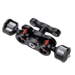 Multi Function Dual Ball Head Hot Shoe Magic Arm Mount Adapter Camera Access Set