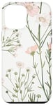 Coque pour iPhone 12 Pro Max Rose pastel Fleurs sauvages Fleurs sauvages Vintage Botanique