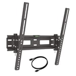 Barkan 13" - 60" Tilt TV Wall Mount + 6ft HDMI Cable, up to 88 lbs, black