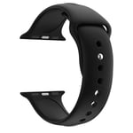 Bracelet compatible apple watch 38mm 40mm 41mm Serie 8 7 6 5 4 3 2 1 SE - Taille S - Silicone Noir Souple remplacement bracelet montre connectée Phonillico®