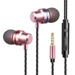 Style B Rose OlhLiitra-Écouteurs Filaires Intra-auriculaires, Oreillettes Anti-Bruit, 3.5mm, Basse Stéréo, Casque Gamer, Mains Libres, avec Micro, pour iPhone, Android, PC ""Nipseyteko