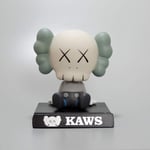 Cartoon KAWS Car Dashboard Bobblehead Doll Car Accessories, Anime Hero Bobblehead Mobile Phone Holder Car Decorations (Grey)