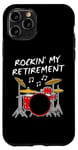 Coque pour iPhone 11 Pro Batteur Retraite Musicien Retraité