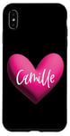 Coque pour iPhone XS Max Camille Rose Prénom Cœur Amour Femme Fille Amie Personnalisé