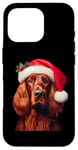 iPhone 16 Pro Irish Setter With Santa Hat Christmas Dog Owner Lover Mom Case