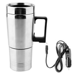 YSSMAO 350ML + 150ML Car Electric Kettle Coffee Tea Water Heating Cup 12V Stainless Steel