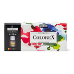 Pebeo - Colorex Box 6x20 ml Bottles - Manga Drawing & Illustration Kit Pebeo Colorex - Essential Colorex Watercolour Ink - Light Yellow, Turkish Red, Ultramarine Blue, Spring Green, Sepia, Ivory Black