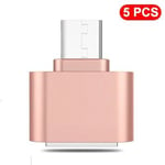 Mini Câble Usb 3.0 Otg Type C Vers Usb 3.0,Adaptateur Convertisseur Pour Xiaomi Huawei Smartphone Ordinateur Portable Pc,Disque U Otg Abrters,5 Pièces - Type 5pcs Rose Gold