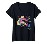 Womens Long Jumper Colorsplash Long Jumping Kids Long Jump V-Neck T-Shirt