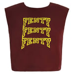 Puma x Rihanna Fenty Sleeveless Cropped Womens Burgundy Top - Size 8 UK